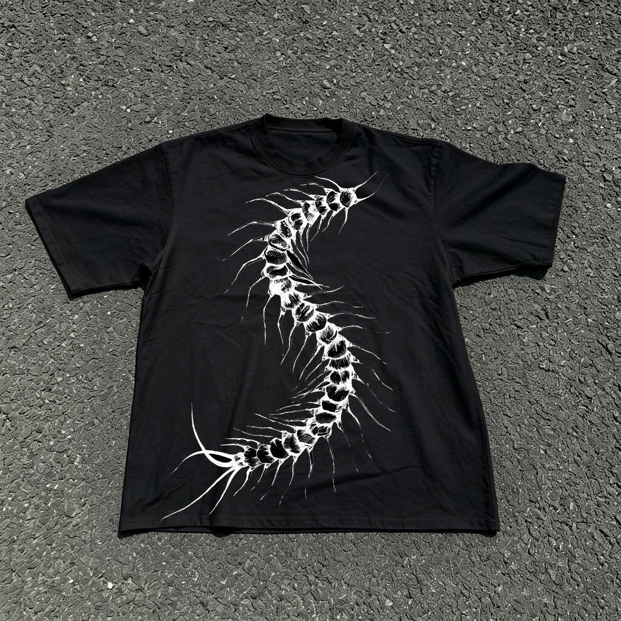 Classic Y2K Gothic Style High Street T-shirt Print Oversized T Shirt Harajuku Round Neck Cotton Tops 2026 Summer Men Women Tops