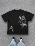 Classic Y2K Gothic Style High Street T-shirt Print Oversized T Shirt Harajuku Round Neck Cotton Tops 2026 Summer Men Women Tops