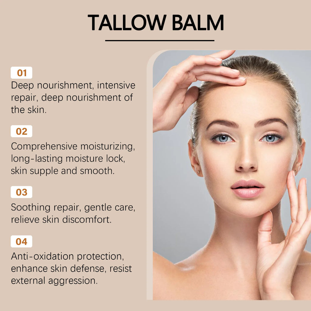 Face Hydrating Cream Beef Tallow Skincare Nourish Skin Lighten Fine Lines Firming Brighten Moisturizing Enhance Skin Elasticity