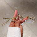 KAMMPT Rimless Rectangle Sunglasses Men Women 2023 Fashion New in Vintage Shades Eyewear Brand Design Ocean Lenses Sun Glasses