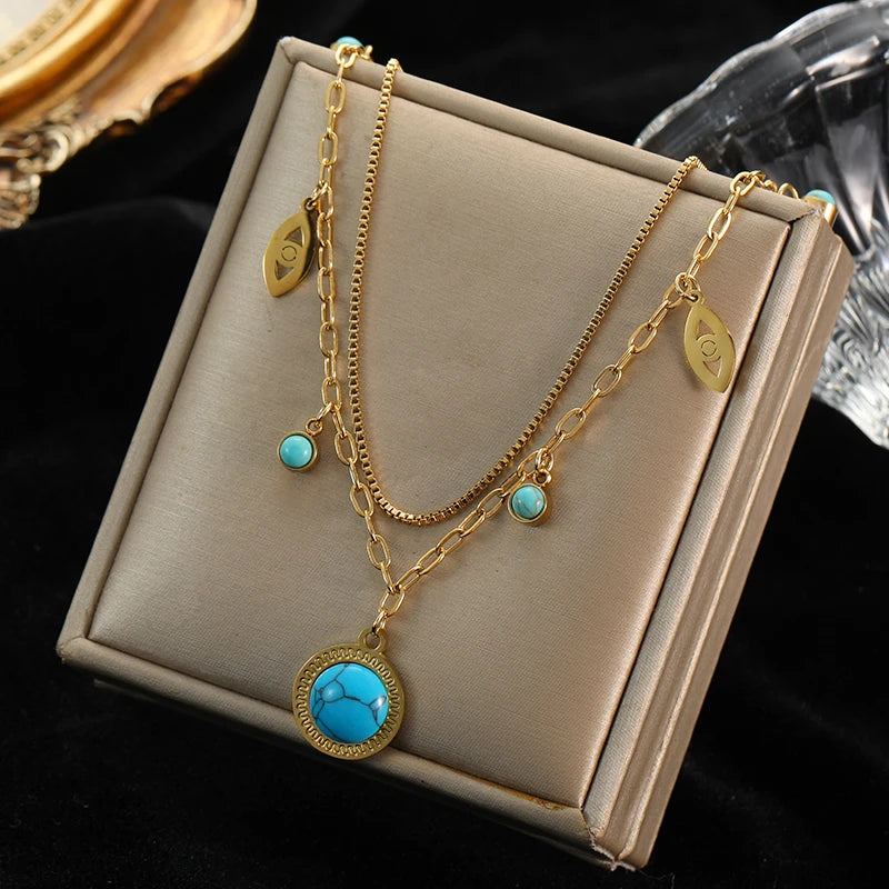 EILIECK 316L Stainless Steel Pearl Heart Pendant Necklace For Women Gold Color Non-fading Charm Choker Jewelry Girls Party Gift