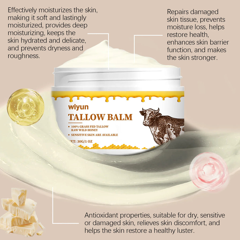 Face Hydrating Cream Beef Tallow Skincare Nourish Skin Lighten Fine Lines Firming Brighten Moisturizing Enhance Skin Elasticity