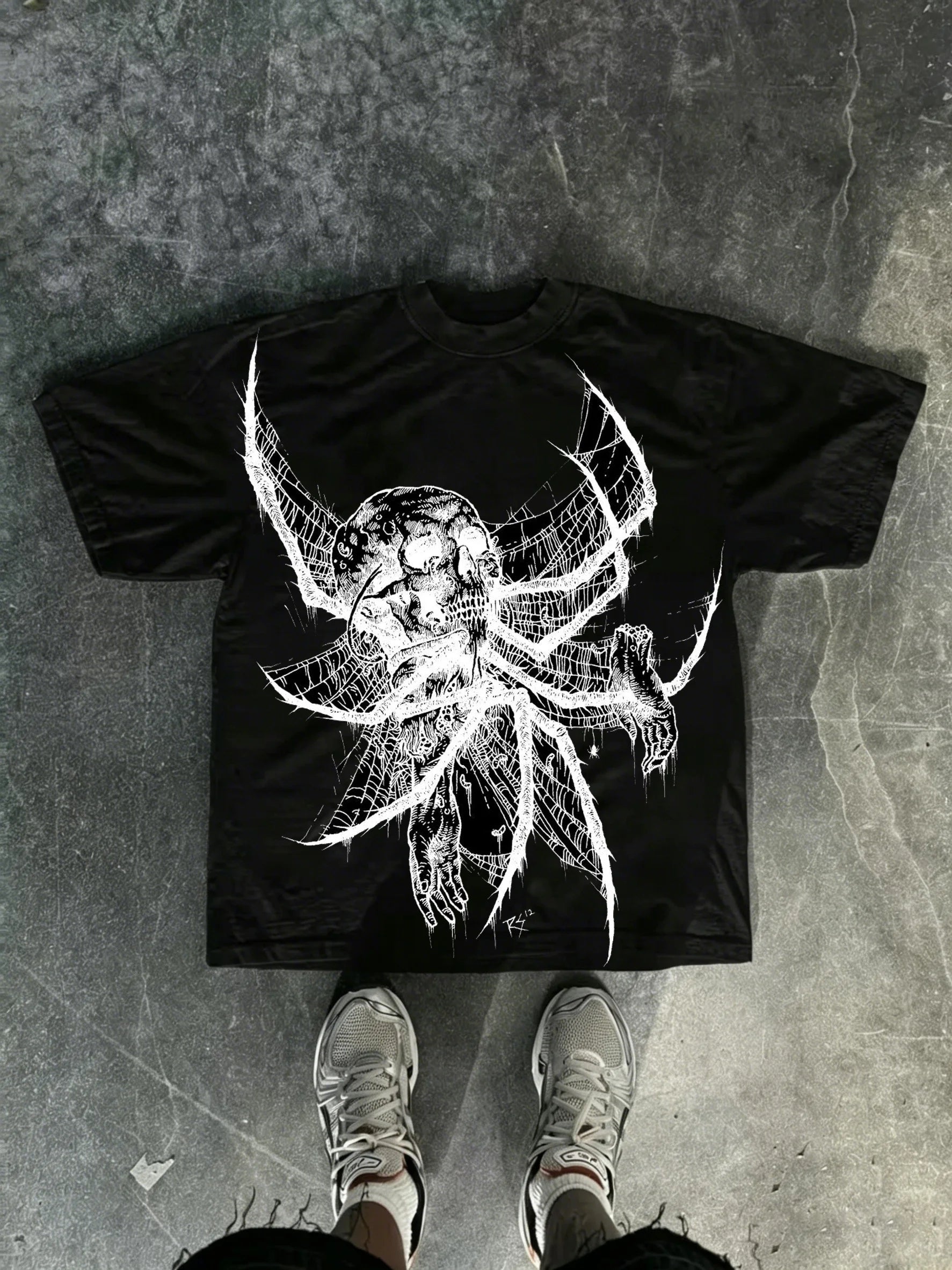 Classic Y2K Gothic Style High Street T-shirt Print Oversized T Shirt Harajuku Round Neck Cotton Tops 2026 Summer Men Women Tops