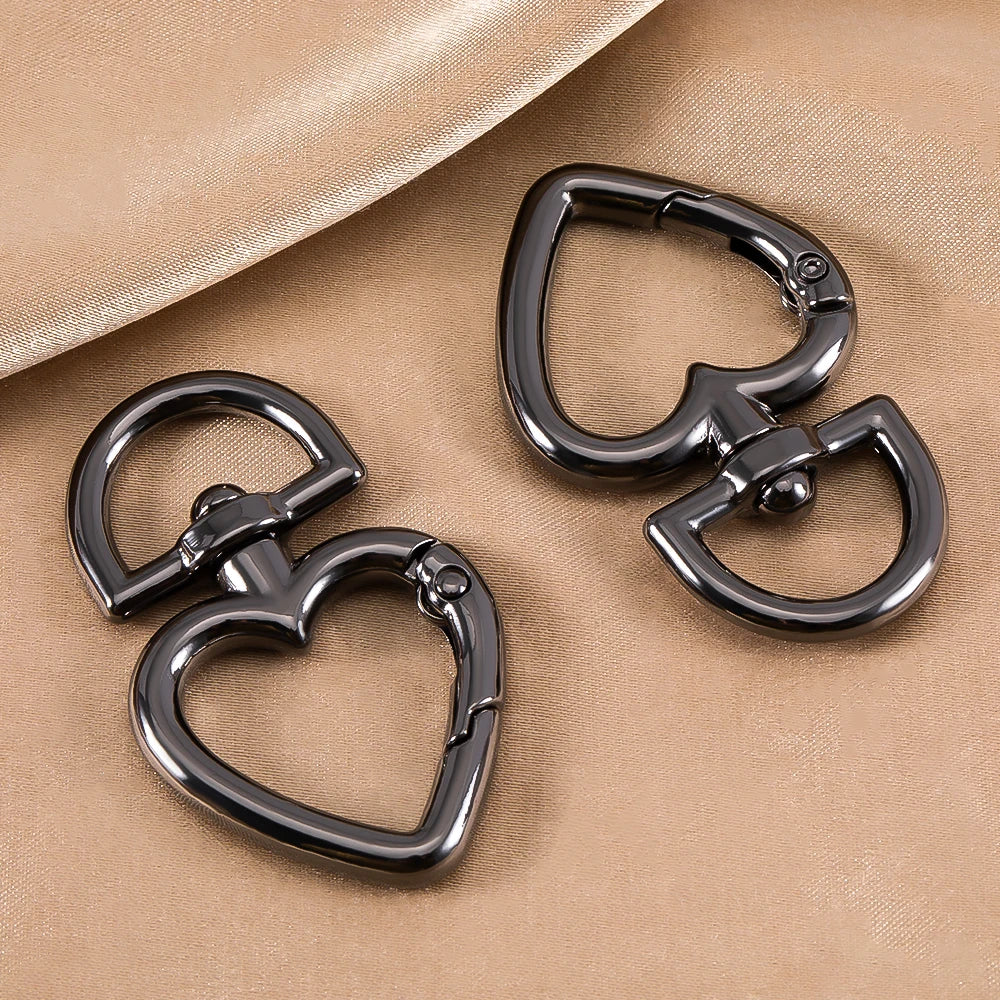 5/1Pcs/lot Heart Shape Metal Spring Clasp Hooks Key Ring Connectors For Handmade Keychain Jewelry Making Supplies Accessories