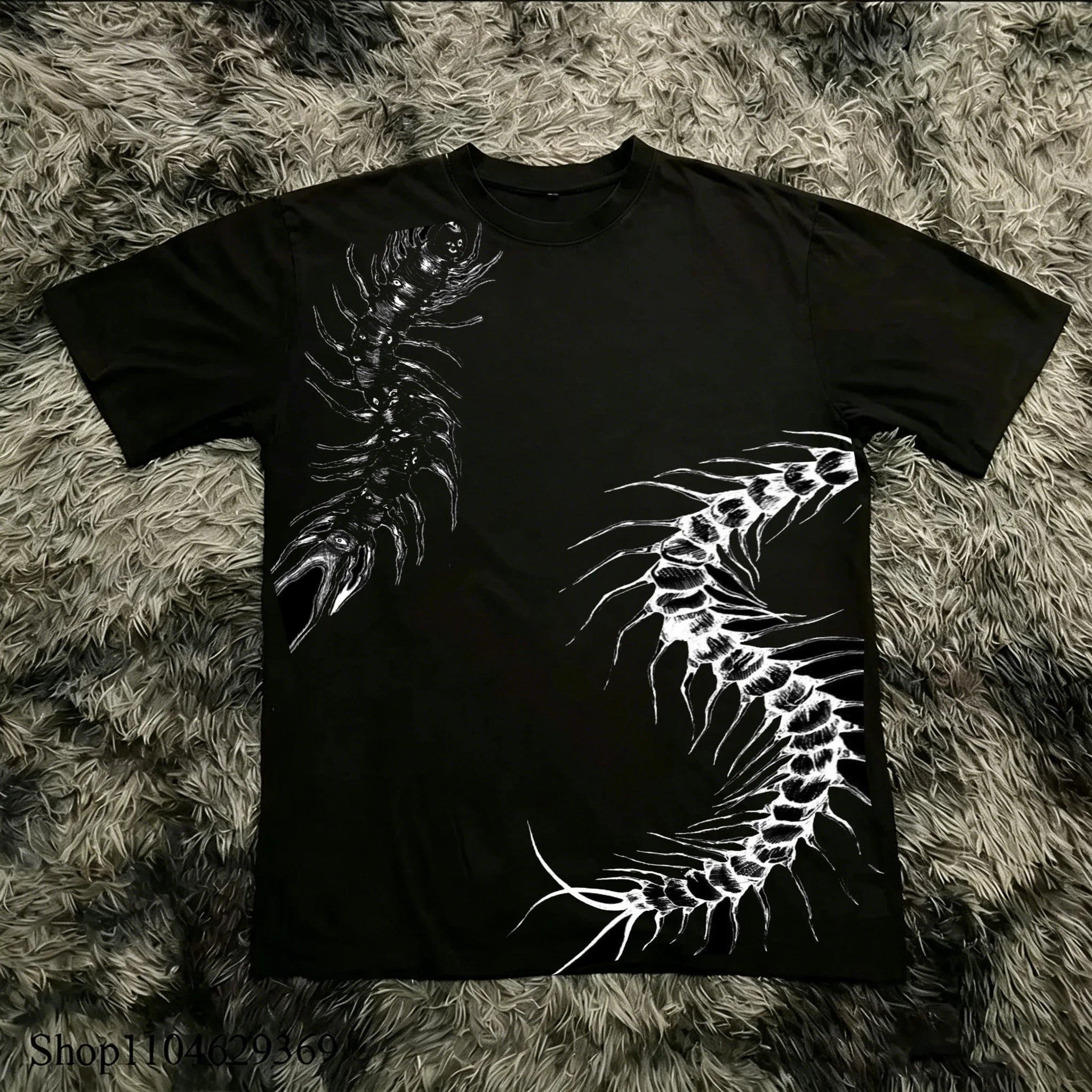 Classic Y2K Gothic Style High Street T-shirt Print Oversized T Shirt Harajuku Round Neck Cotton Tops 2026 Summer Men Women Tops