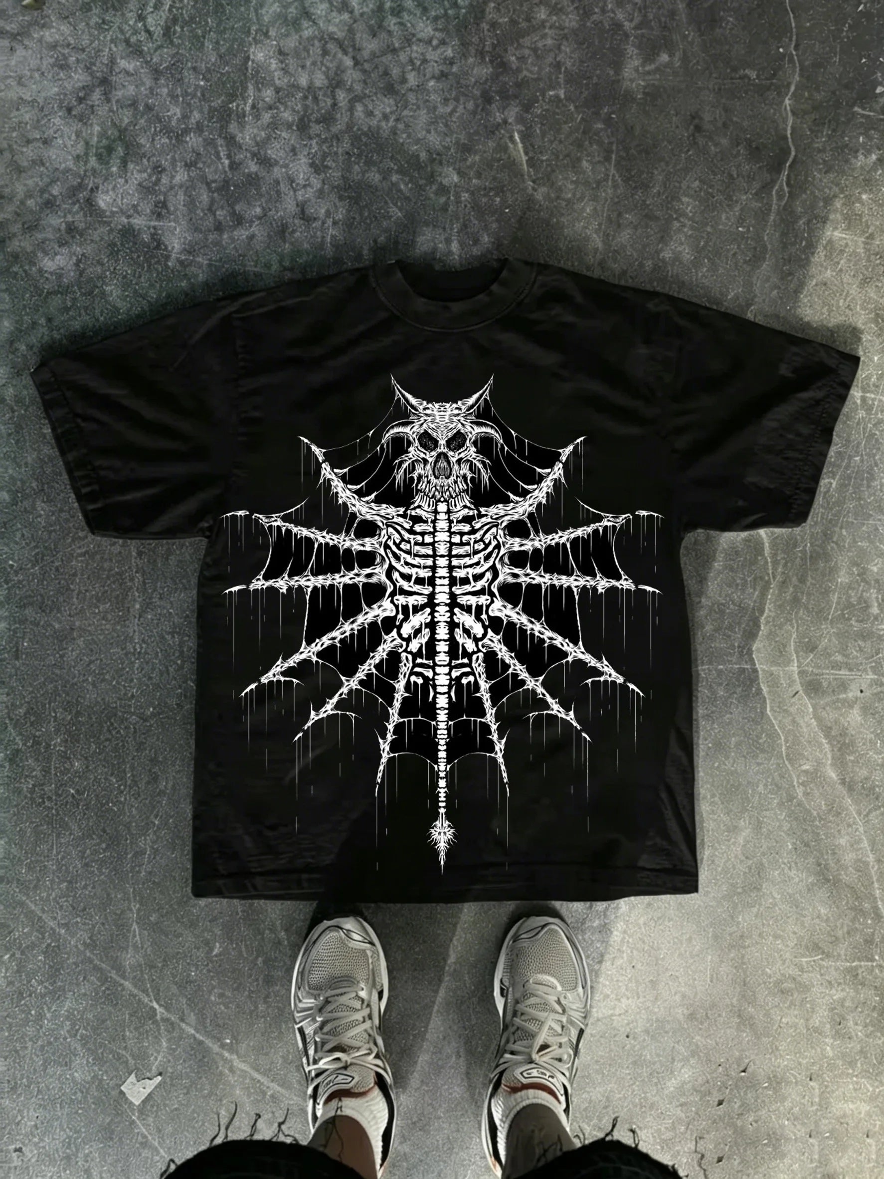 Classic Y2K Gothic Style High Street T-shirt Print Oversized T Shirt Harajuku Round Neck Cotton Tops 2026 Summer Men Women Tops