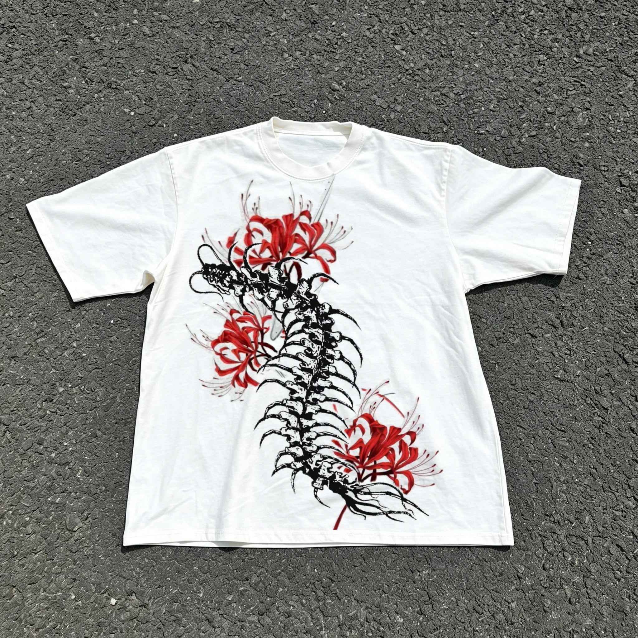 Classic Y2K Gothic Style High Street T-shirt Print Oversized T Shirt Harajuku Round Neck Cotton Tops 2026 Summer Men Women Tops